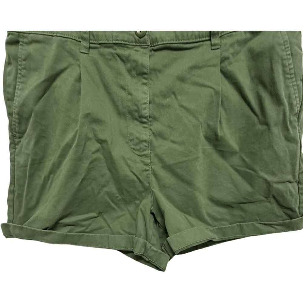 J. Crew Olive Green Short Chino Shorts Size 12 Minimalist Prep Outdoor High Rise - Picture 3 of 5
